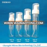 50ml 60ml 100ml 150ml 200ml Empty White and Clear PET Foam Pump Bottle for Cosmetic Foam Packaging