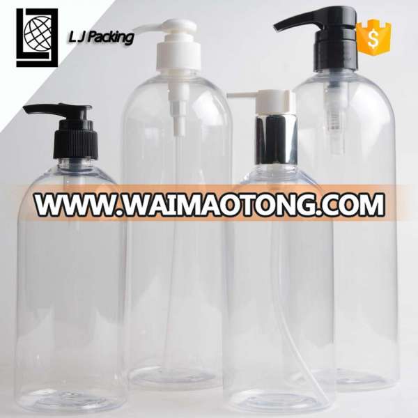 300ml 500ml 750ml 1000ml empty shampoo bottle clear pet plastic bottle with pump dispenser