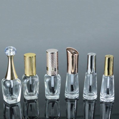 Wholesale empty nail polish bottle 10ml 15ml clear gel nail bottle with various brush caps (NG12)