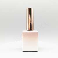 custom color gradient design 10ml 12ml 15ml empty nail uv gel polish glass bottle square nail polish bottle with brush cap