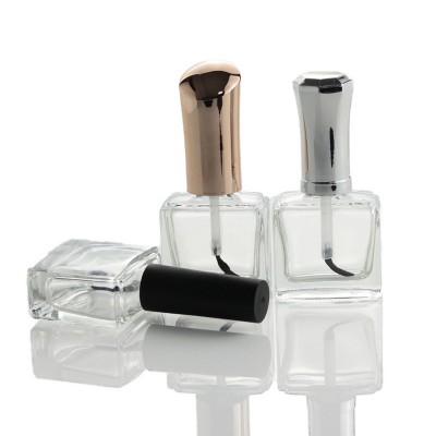 Wholesale 10ml Clear Transparent Square Nail Polish Glass Bottle with Brush Cap (NG01)