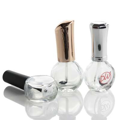 10ml High transparency round empty uv gel nail polish bottle with cap and brush (NG11)