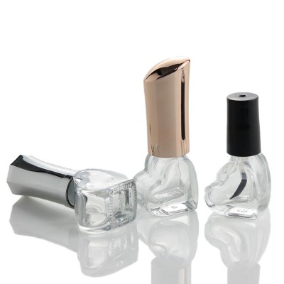 5ml luxury cute heart shape clear gel nail polish bottle empty with brush cap (NG10)